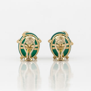 Estate Ron McNamer Chrysoprase & Diamond Starfish Earrings