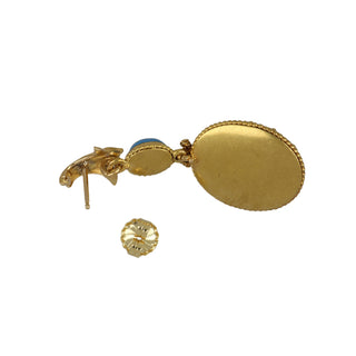 Victorian Etruscan Revival Coral and Enamel Drop Earrings with Diamonds