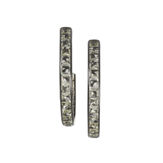 Estate Daniella Kronfle 18K White Gold Lemon Quartz Hoop Earrings