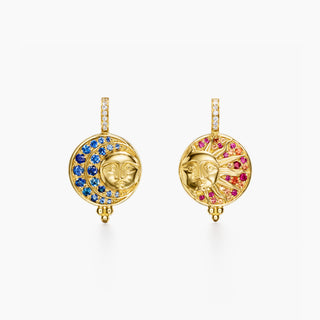 Temple St Clair 18K Gold Sapphire and Ruby Eclipse Drop Earrings with Diamonds