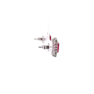 Maharaja 18K White Gold Tourmaline and Diamond Stud Earrings