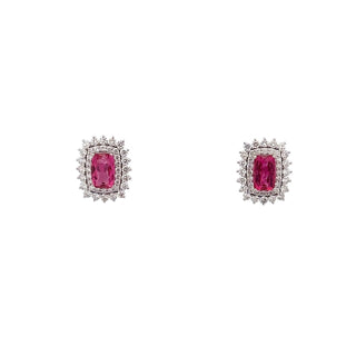 Maharaja 18K White Gold Tourmaline and Diamond Stud Earrings