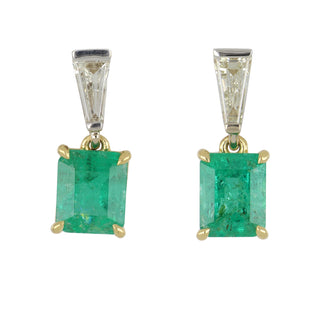 18K Gold Zambian Emerald Drop Earrings
