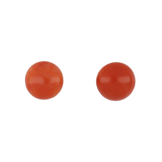 Retro 18K Gold Coral Button Earrings