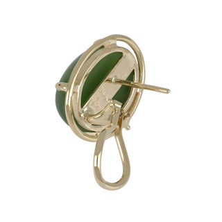 Vintage Gumps 14K Jadeite Oval Earrings
