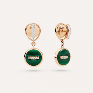 Pomellato 18K Rose Gold Malachite & Mother-of-Pearl Pom Pom Dot Reversible Earrings