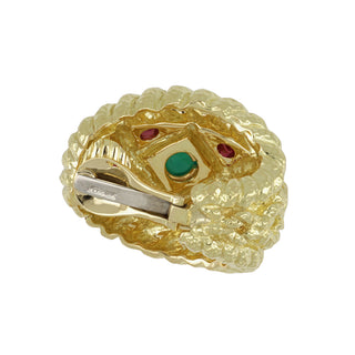 Vintage David Webb Textured Multi Gem Earrings