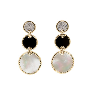 Estate David Yurman 18K Gold Elements Triple Drop Earrings