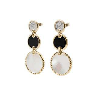 Estate David Yurman 18K Gold Elements Triple Drop Earrings