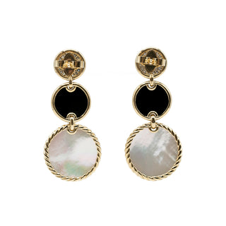 Estate David Yurman 18K Gold Elements Triple Drop Earrings