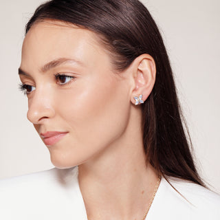 Syna 18K Gold Bloom Mini Florae Studs in Amethyst