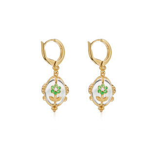 Temple St. Clair 18K Gold Fiori Amulet Rock Crystal Earrings