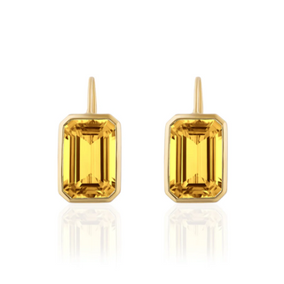 Goshwara 18K Gossip Bezel-Set Citrine Drop Earrings