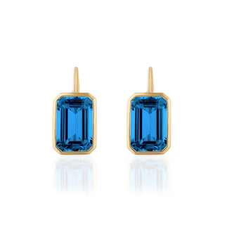 Goshwara 18K Bezel-Set London Blue Topaz Drop Earrings