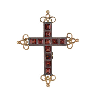 Estate Castellani Two-Tone Garnet Cross
