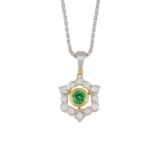 Buccellati 18K White Gold Ghirlanda Tsavorite Pendant