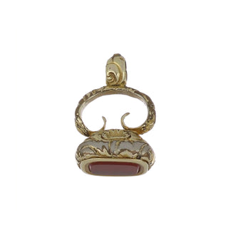 Victroian Silver Gilt Carnelian Fob