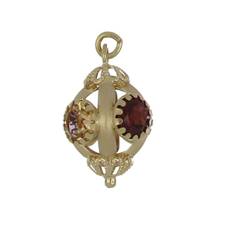 Vintage 18K Gemstone Lantern Charm
