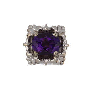 Estate 14K White Gold Amethyst Slide