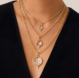 Temple St Clair 18K Gold Rock Crystal Moonface Pendant with Diamonds