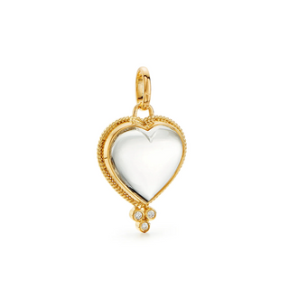 Temple St. Clair 18K Gold Medium Rock Crystal Heart Pendant