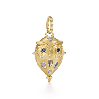 Temple St. Clair 18K Blue Moonstone Night Owl Locket