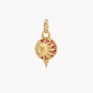 Temple St. Clair 18K Gold Ruby, Sapphire & Diamond Solar Eclipse Pendant