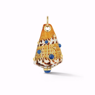 Trianon 18K Conus Capetameus Shell Pendant with Blue Aventurine