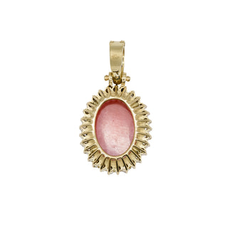 Vintage 1990s H. Stern Rhodochrosite Drop Pendant with Diamonds