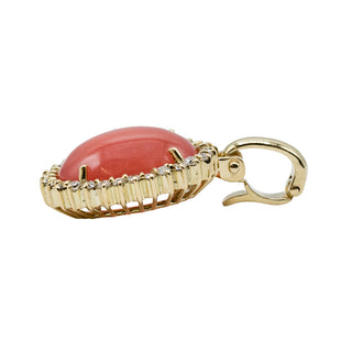 Vintage 1990s H. Stern Rhodochrosite Drop Pendant with Diamonds