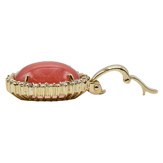 Vintage 1990s H. Stern Rhodochrosite Drop Pendant with Diamonds