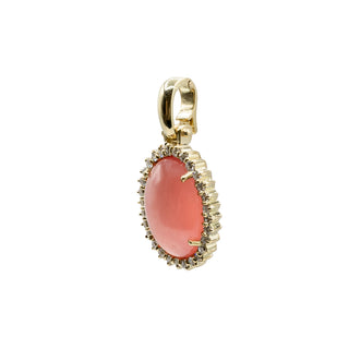 Vintage 1990s H. Stern Rhodochrosite Drop Pendant with Diamonds