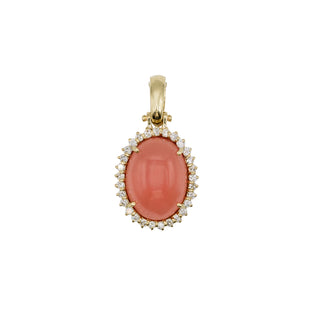 Vintage 1990s H. Stern Rhodochrosite Drop Pendant with Diamonds