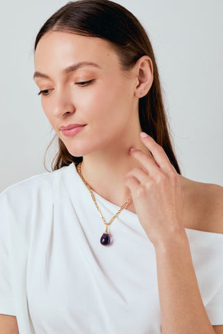 Syna 18K Gold Origin Amethyst Drop Pendant