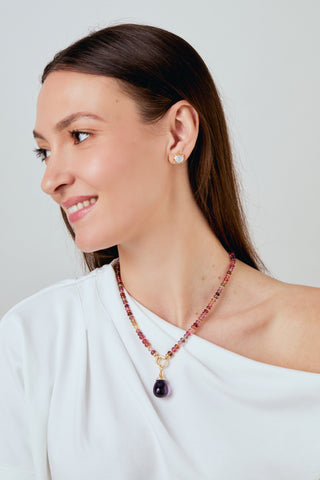 Syna 18K Gold Origin Amethyst Drop Pendant