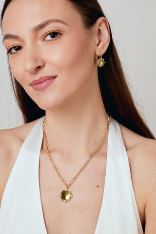 Syna 18K Gold Axia Quad Pendant in Lemon Quartz