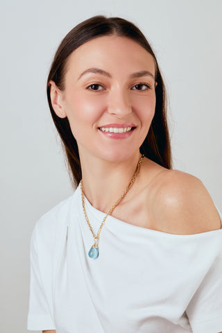 Syna 18K Gold Origin Blue Drop Pendant