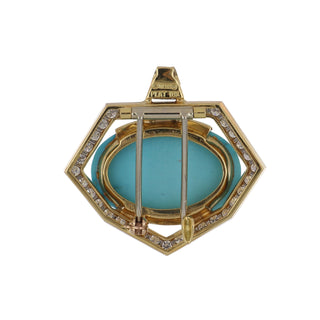 Vintage David Webb Manhattan Minimalism Turquoise Necklace with Diamonds
