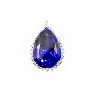 Estate 18K White Gold Tanzanite Riviere Necklace
