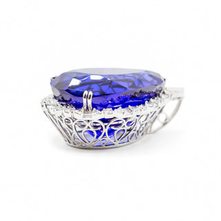 Estate 18K White Gold Tanzanite Riviere Necklace