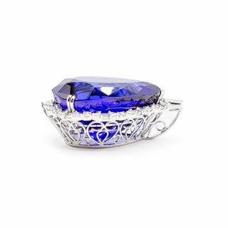 Estate 18K White Gold Tanzanite Riviere Necklace