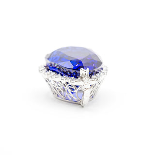 Estate 18K White Gold Tanzanite Riviere Necklace