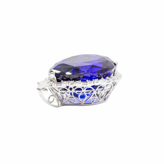 Estate 18K White Gold Tanzanite Riviere Necklace