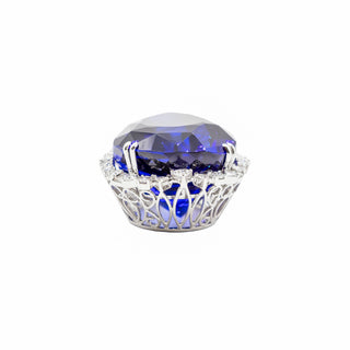 Estate 18K White Gold Tanzanite Riviere Necklace