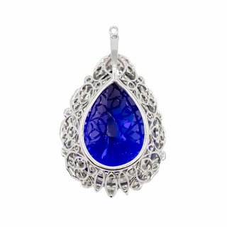Estate 18K White Gold Tanzanite Riviere Necklace