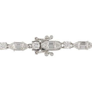 Vintage/Estate 18K White Gold Tanzanite Riviere Necklace with Diamonds