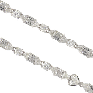 Vintage/Estate 18K White Gold Tanzanite Riviere Necklace with Diamonds