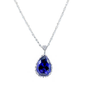 Estate 18K White Gold Tanzanite Riviere Necklace