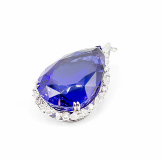 Estate 18K White Gold Tanzanite Riviere Necklace