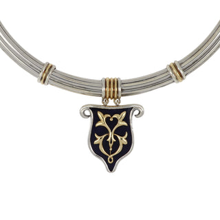 Estate LaLaounis Lapis Shield Pendant Collar Necklace